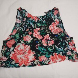 Forever 21 Sleeveless Crop Tank Floral Blouse